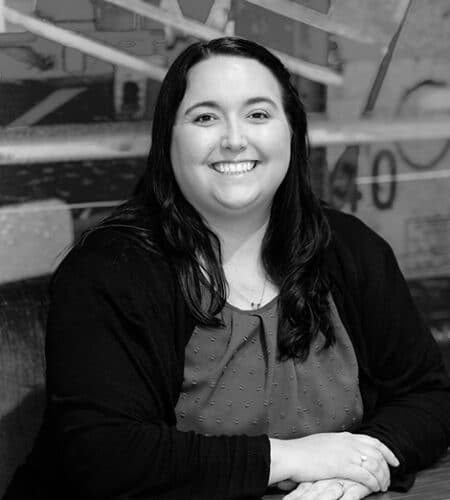Kelly Steffes headshot black and white