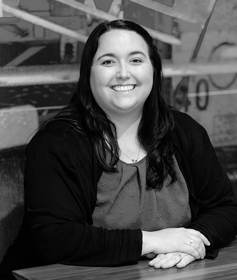 Kelly Steffes headshot black and white
